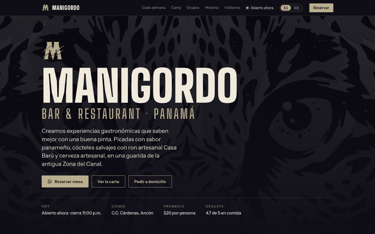 Portada de la página de Manigordo