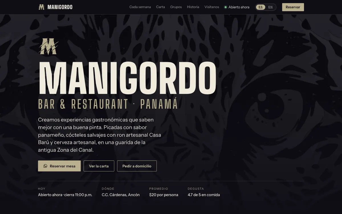 Portada de la página de Manigordo